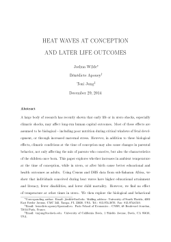 heat waves at conception and later life outcomes
