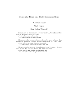 Monomial Ideals And Their Decompositions
