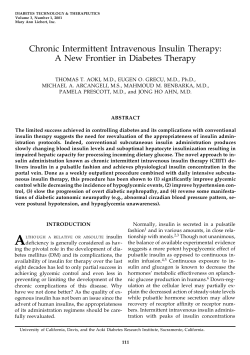 Chronic Intermittent Intravenous Insulin Therapy