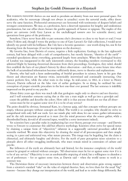 Stephen Jay Gould: Dinosaur in a Haystack