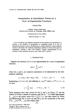 Interpolation at Equidistant Points by a Sum of