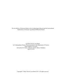 The Invisibility of Etruscan Infants in the Archaeological Record and