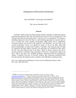 Endogenous Enforcement Institutions - Campus Virtual
