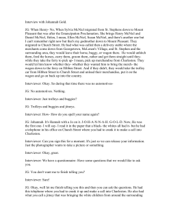 Interview with Johannah Gold. JG: When Henry