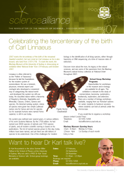 Celebrating the tercentenary of the birth of Carl Linnaeus Want to