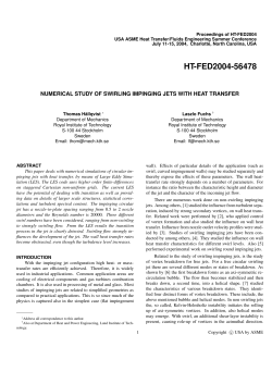 ASME 2004 Article "Numerical study of swirling impinging jets with