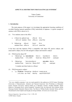 ASPECTUAL RESTRICTION FOR FLOATING QUANTIFIERS