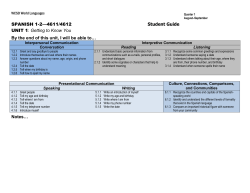 SPANISH 1-2&mdash;4611/4612 Student Guide UNIT 1: Getting to Know