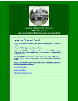 12-4-16 Newsletter - Greenfield Elementary School