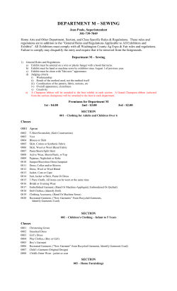 department m &ndash; sewing - Washington County Ag Expo and Fair