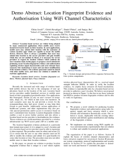 Demo Abstract: Location Fingerprint Evidence and Authorisation