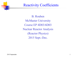Reactivity Coefficients