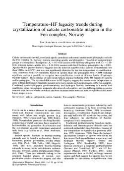 Temperature-HF fugacity trends during crystallization of calcite