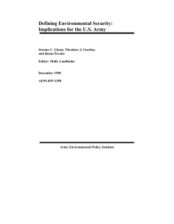 Defining Environmental Security: Implications for the U.S. Army