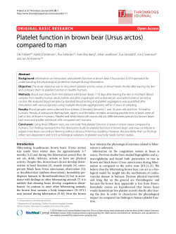 Platelet function in brown bear (Ursus arctos) compared to man