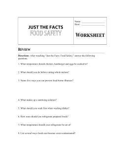 Food Safety Video Worksheet