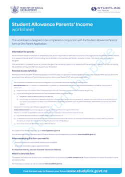 Student Allowance Parents` income