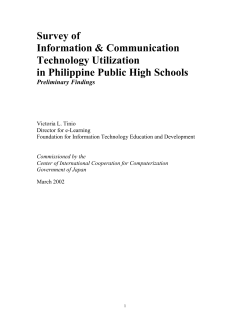 Survey of ICT Utilization in Philippine Public High Schools - Fit-ED