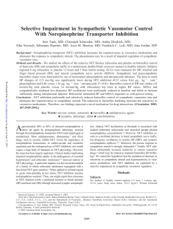 Selective Impairment in Sympathetic Vasomotor Control