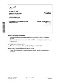 Unit F295/RB - People in organizations