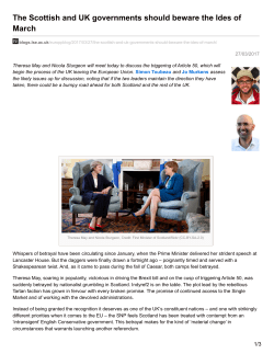 The Scottish and UK governments should beware the Ides of March