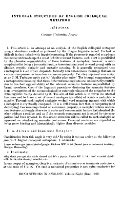 J. Nosek: Internal Structure of English Colloquial Metaphor