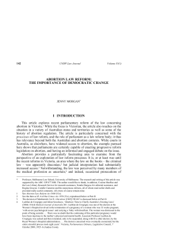 Abortion Law Reform:The Importance of Democratic Change