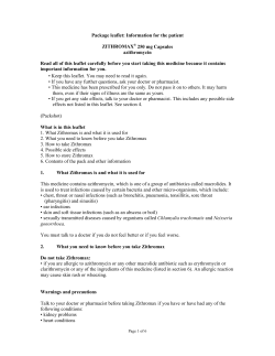 Package leaflet: Information for the patient ZITHROMAX&reg; 250 mg