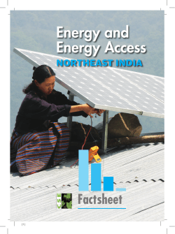 Energy and Energy Access NORTHEAST INDIA