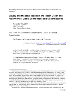 Free Soil in the Indian Ocean: Slave Law on the Eve of Emancipation