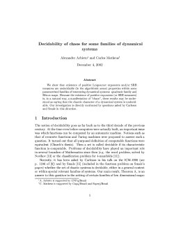 Decidability of chaos for some families of dynamical systems