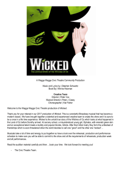A Wagga Wagga Civic Theatre Community Production Music and