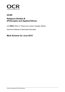 GCSE Religious Studies B (Philosophy and Applied Ethics) Mark