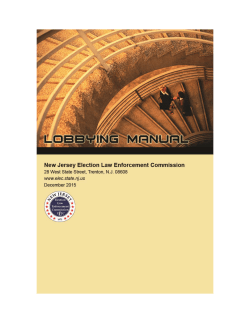 Lobbying Manual - Election Law Enforcement Commission