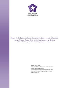 Small-Scale Farmers Land Use and Socioeconomic Situation