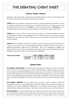 THE DEBATING CHEAT SHEET