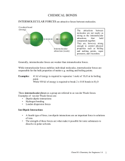 INTERMOLECULAR FORCES