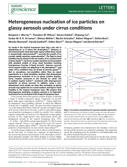Heterogeneous nucleation of ice particles \par on glassy aerosols