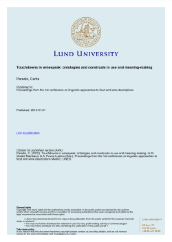 Touchdowns in winespeak: ontologies and construals in use and