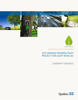 eco-driving training pilot project for light vehicles summary findings