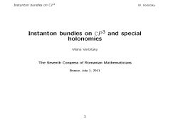 Instanton bundles on CP and special holonomies