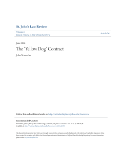 "Yellow Dog" Contract - St. John`s Law Scholarship Repository