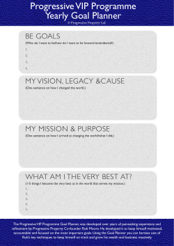 Progressive VIP Programme Yearly Goal Planner