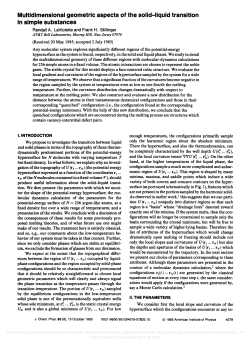 Multidimensional geometric aspects of the solid