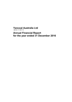 Yancoal Australia Ltd Annual Financial Report for the year ended 31