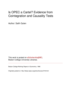 Is OPEC a Cartel? Evidence from Cointegration and Causality Tests