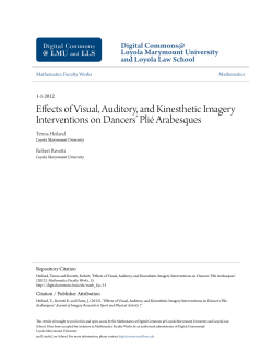 Effects of Visual, Auditory, and Kinesthetic Imagery Interventions on