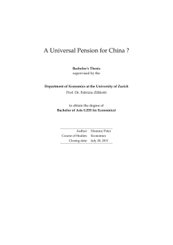 A Universal Pension for China - Department of Economics