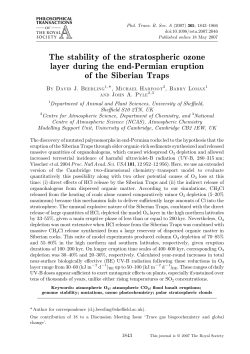 The stability of the stratospheric ozone layer during the end