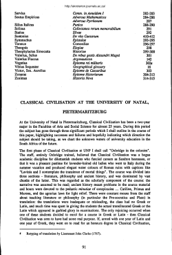 classical cmlisation at the university of natal